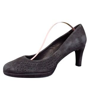 Vaneli Womens Size 6.5 Narrow Brown Suede Heeled Pumps Dress Classic